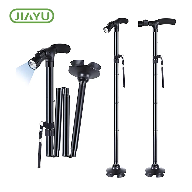 Aluminium Walking Cane e nang le Leseli la LED